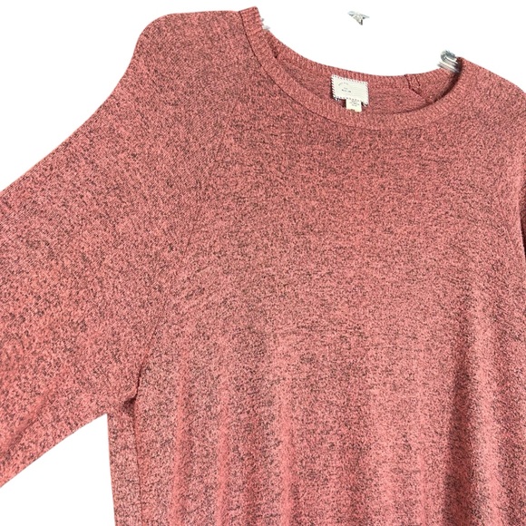 Anthropologie Postage Stamp Pink Long Sleeve Ruffle Split Hem Sweater Women's M - Picture 4 of 9